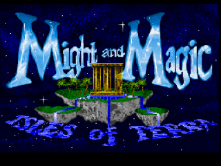 Might and Magic III Isles of Terra title screen for Super Nintendo